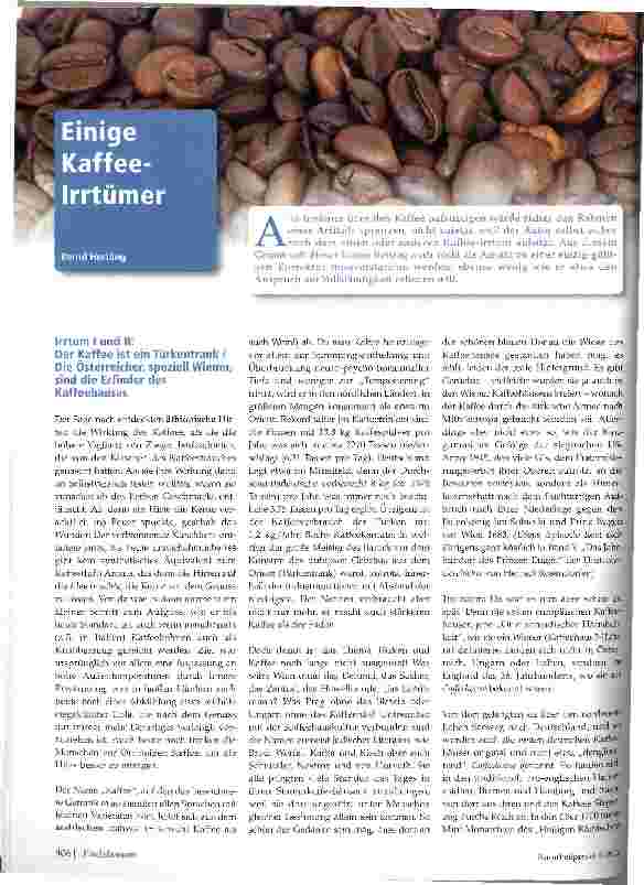 Vorschauseite 1: Einige Kaffeeirrtümer