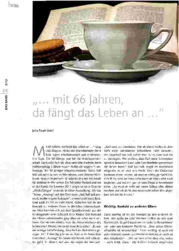 Vorschauseite 1: ... mit 66 Jahren, da fängt das Leben an