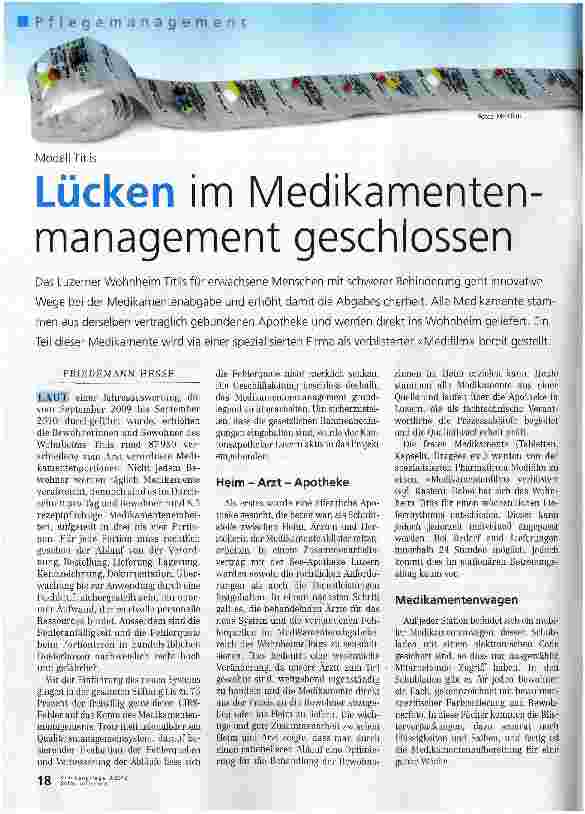 Vorschauseite 1: Lücken im Medikamentenmanagement geschlossen