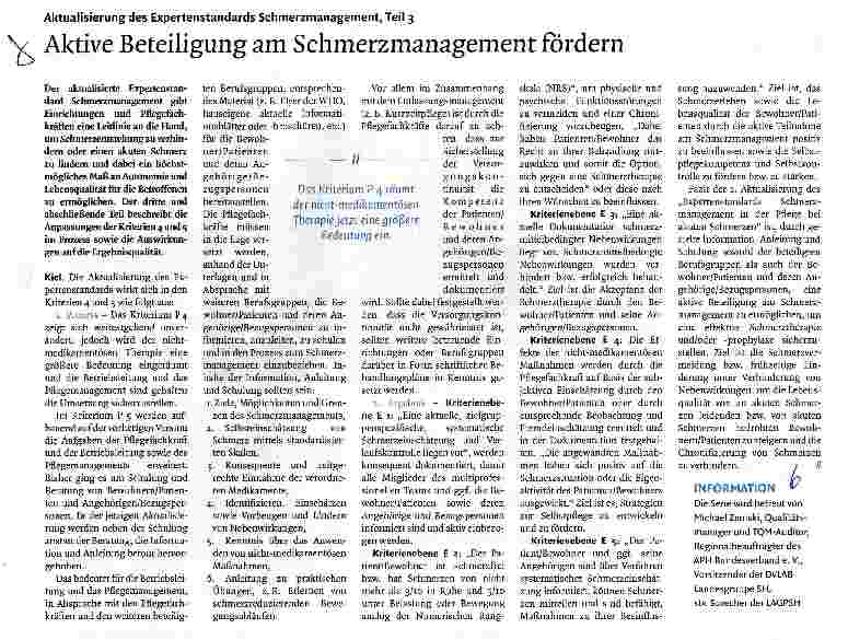 Vorschauseite 1: Aktive Beteiligung am Schmerzmanagement fördern