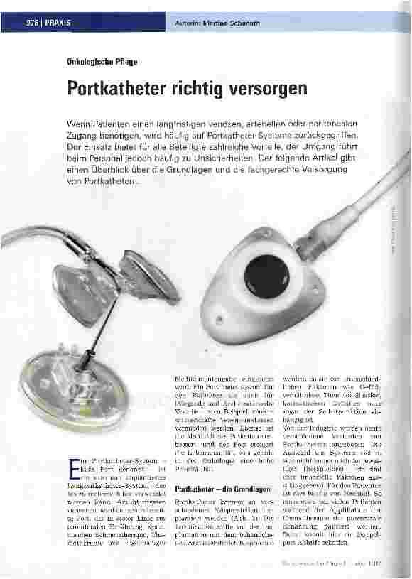Vorschauseite 1: Portkatheter richtig versorgen