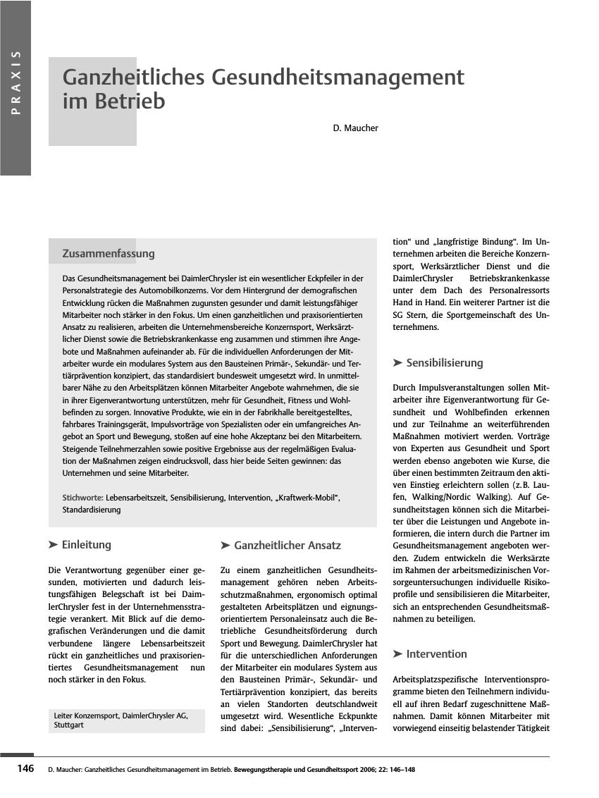Vorschauseite 1: Ganzheitliches Gesundheitsmanagement im Betrieb