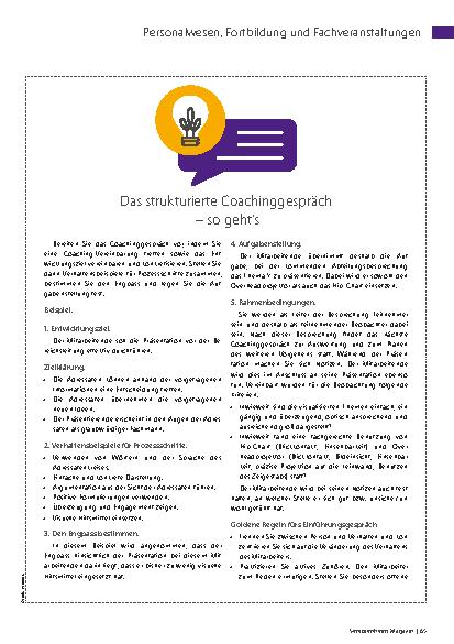 Vorschauseite 4: Wer coachen will, muss Gespräche führen können