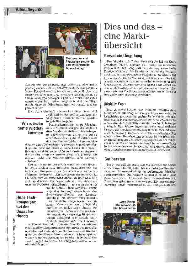 Vorschauseite 4: Neue Werte - neue Wege Altenpflege 93 in Nürnberg