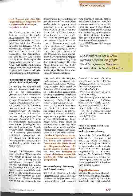 Vorschauseite 2: Pflege im DRG-System - Wie kann pflegerische Leistung erfasst werden? Teil 1