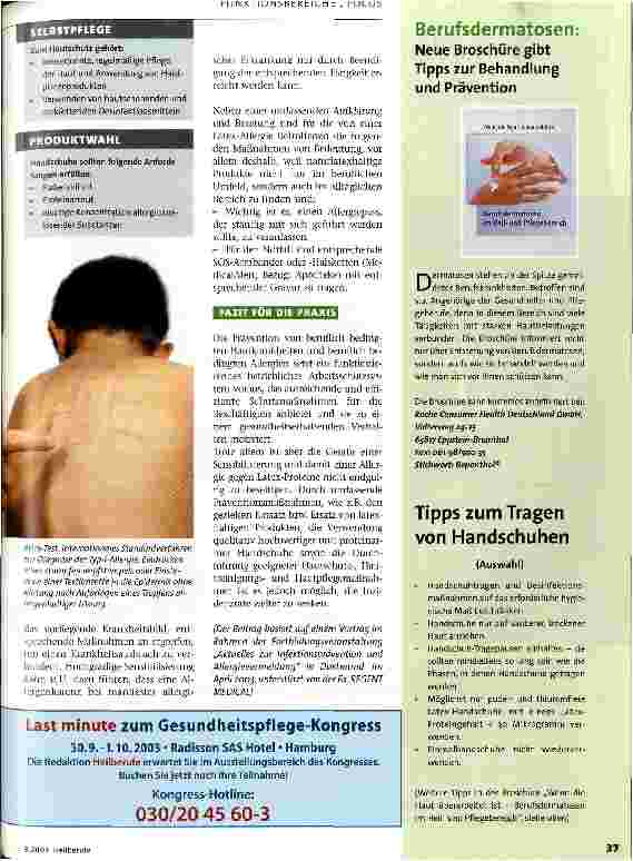 Vorschauseite 2: Inzidenz und Prävention handschuhbedingter Allergien