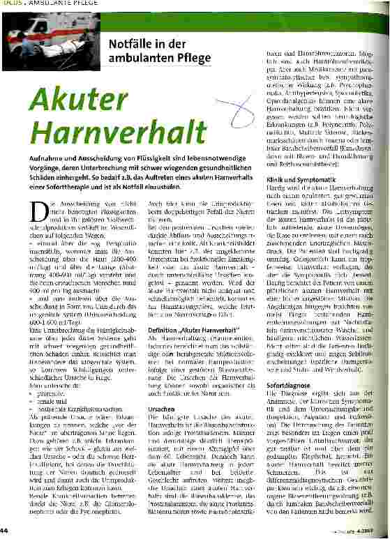 Vorschauseite 1: Akuter Harnverhalt