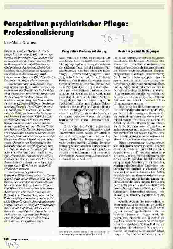 Vorschauseite 1: Perspektiven psychiatrischer Pflege: Professionalisierung