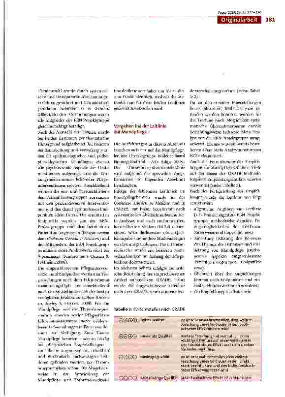 Vorschauseite 5: Vom Bett zur Evidenz - und wieder zurück. 5 Jahre evidenzbasierte Leitlinien in Südtirol: Vorgehen und Erfahrungen