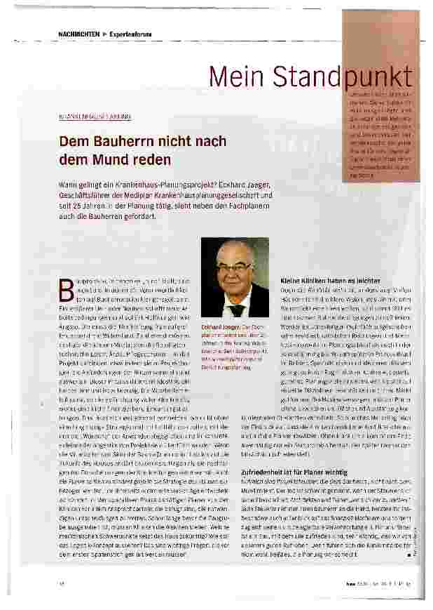 Vorschauseite 1: Dem Bauherrn nicht nach dem Mund reden
