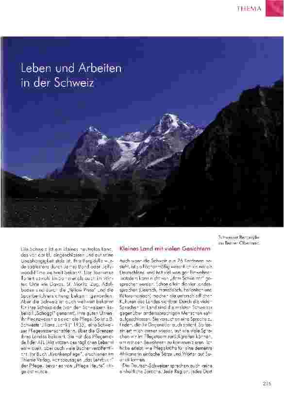 Vorschauseite 1: Leben und Arbeiten in der Schweiz