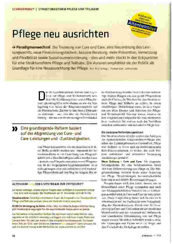 Vorschauseite 1: Pflege neu ausrichten