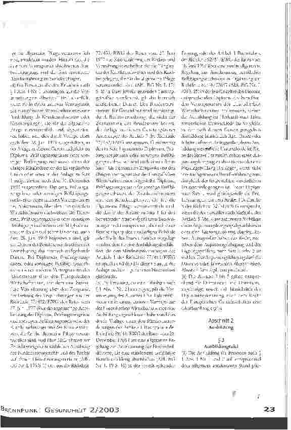 Vorschauseite 2: Krankenpflegegesetz Gültig ab 1. Januar 2004?