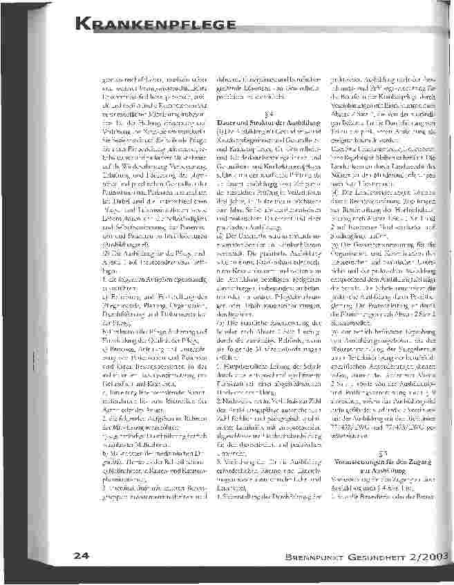 Vorschauseite 3: Krankenpflegegesetz Gültig ab 1. Januar 2004?