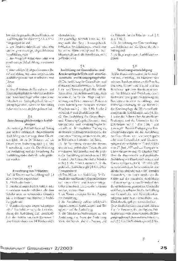 Vorschauseite 4: Krankenpflegegesetz Gültig ab 1. Januar 2004?