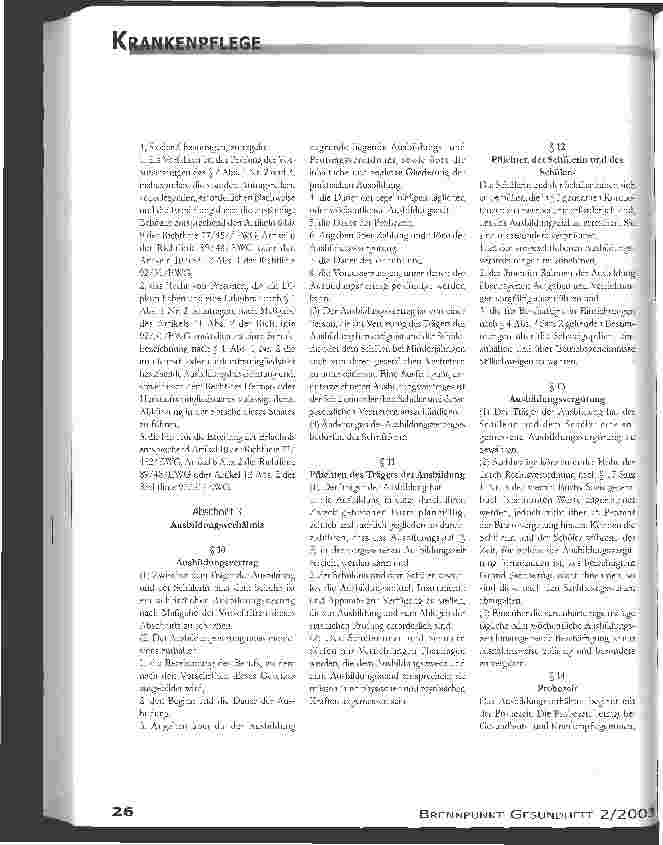 Vorschauseite 5: Krankenpflegegesetz Gültig ab 1. Januar 2004?