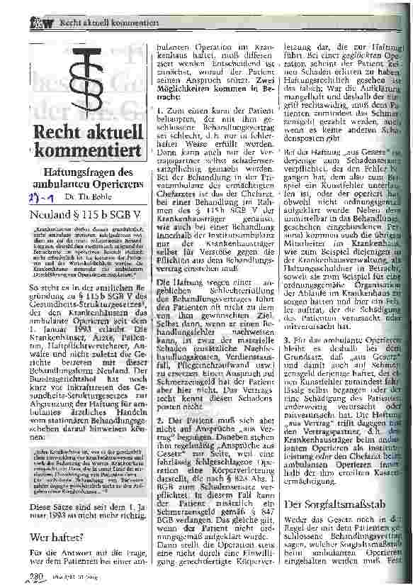 Vorschauseite 1: Haftungsfragen des ambulanten Operierens