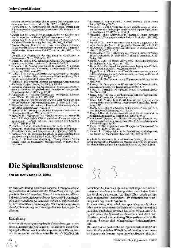 Vorschauseite 1: Die Spinalkanalstenose