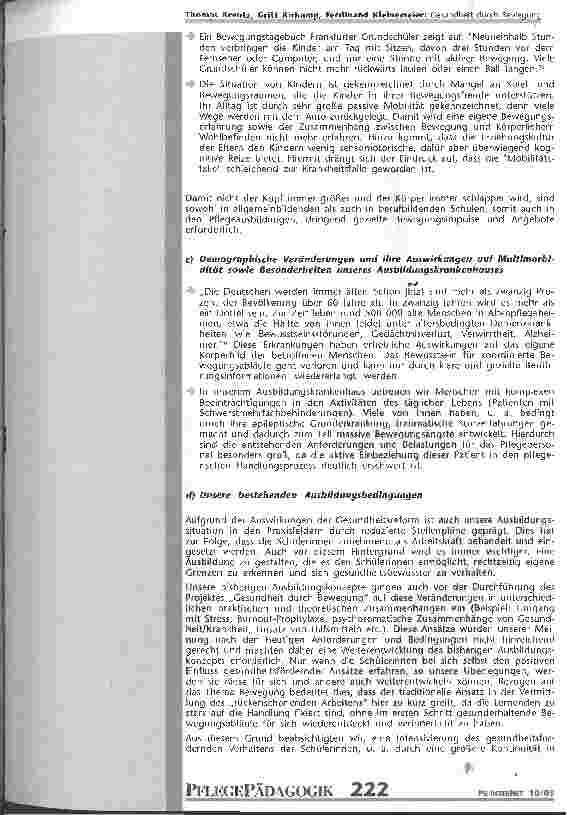 Vorschauseite 3: Gesundheit durch Bewegung Ein Bewegungskonzept für die Pflegeausbildung, entwickelt aus der Feldenkrais-Methode