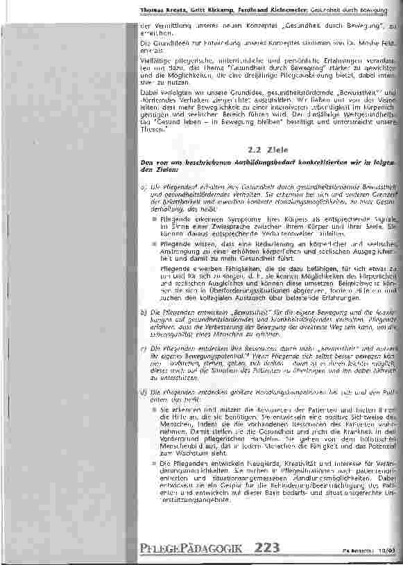 Vorschauseite 4: Gesundheit durch Bewegung Ein Bewegungskonzept für die Pflegeausbildung, entwickelt aus der Feldenkrais-Methode