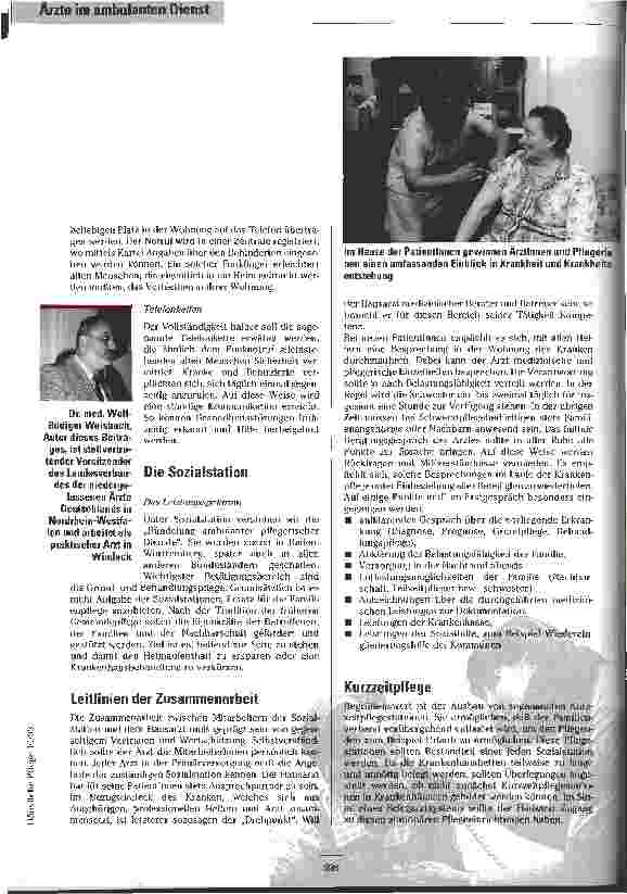 Vorschauseite 3: Aus der Praxis in die Praxis Der ärztliche Hausbesuch als entscheidender Beitrag zur häusl. Pflege