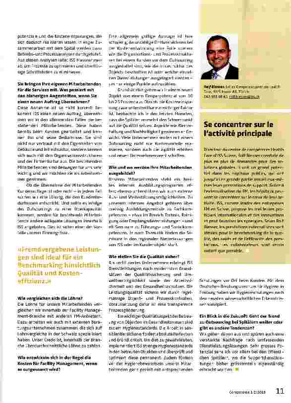 Vorschauseite 2: «Das Spital kann sich ganz auf seine Kerntätigkeiten f okussieren»