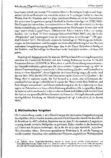 Vorschauseite 3: Potenziale von Gesundheitsförderung bei Heimbewohnern - Ergebnisse einer empirischen Bestandsaufnahme