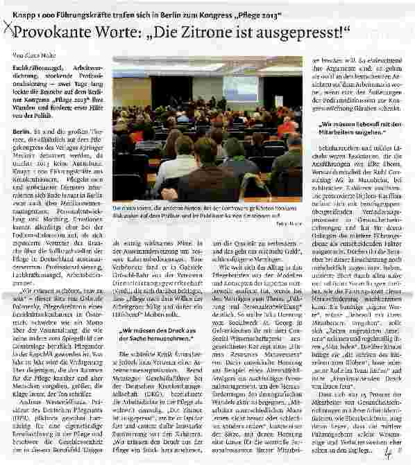 Vorschauseite 1: Provokante Worte: „Die Zitrone ist ausgepresst!