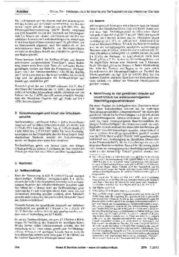 Vorschauseite 2: Zum Erholungsurlaub für Beamte und Tarifbeschäftigte des öffentlichen Dienstes - eine vergleichende Betrachtung