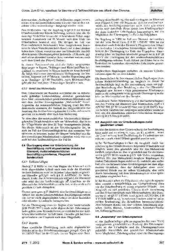 Vorschauseite 5: Zum Erholungsurlaub für Beamte und Tarifbeschäftigte des öffentlichen Dienstes - eine vergleichende Betrachtung
