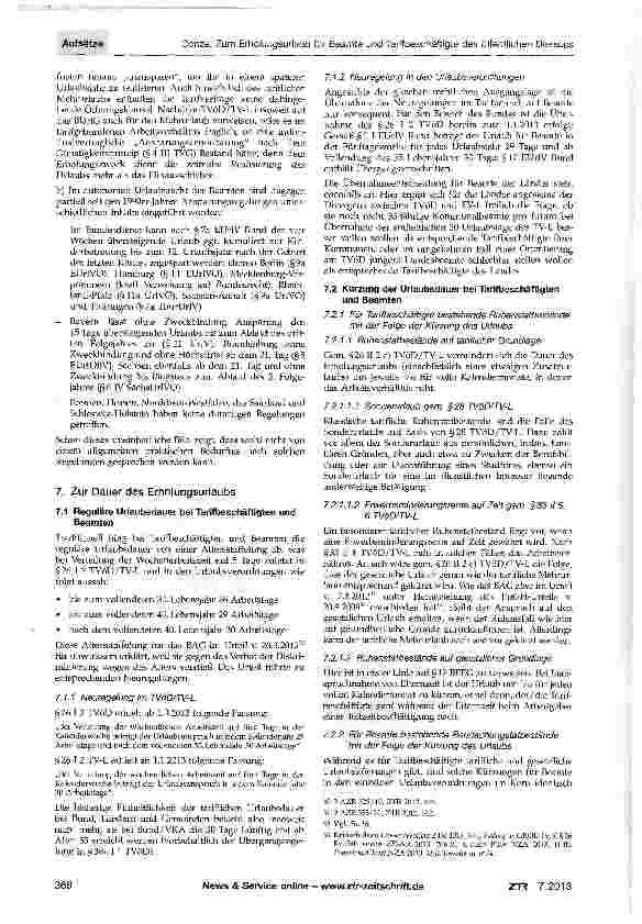 Vorschauseite 6: Zum Erholungsurlaub für Beamte und Tarifbeschäftigte des öffentlichen Dienstes - eine vergleichende Betrachtung