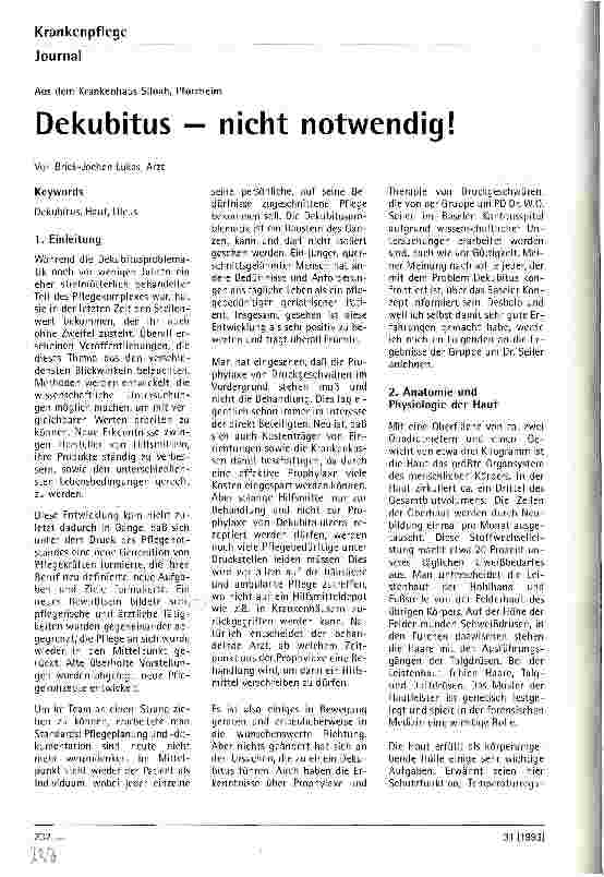 Vorschauseite 1: Dekubitus - nicht notwendig!