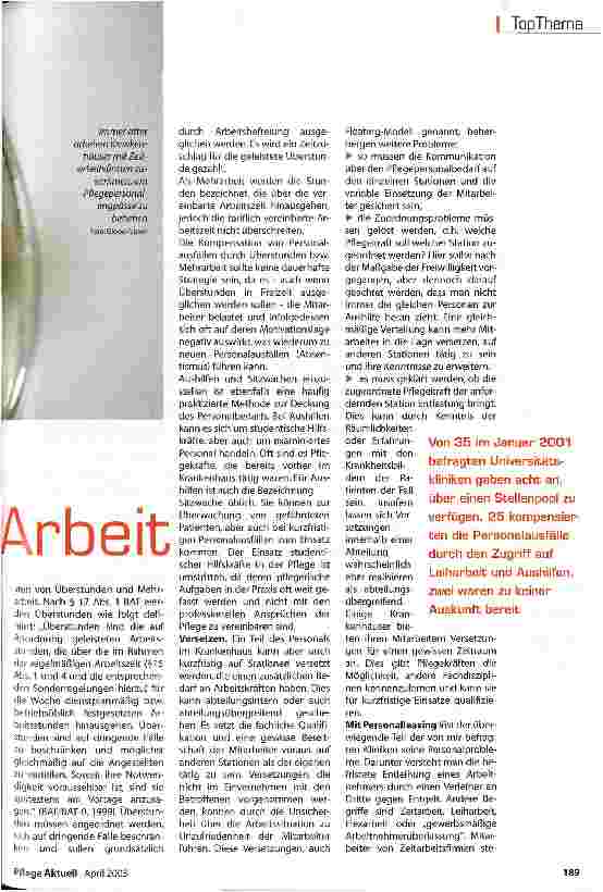 Vorschauseite 2: Wenig Personal - viel Arbeit