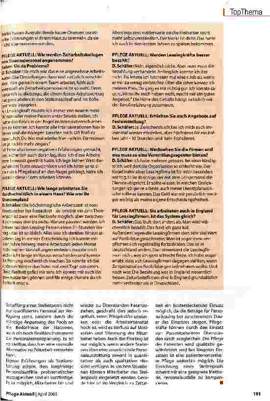 Vorschauseite 4: Wenig Personal - viel Arbeit