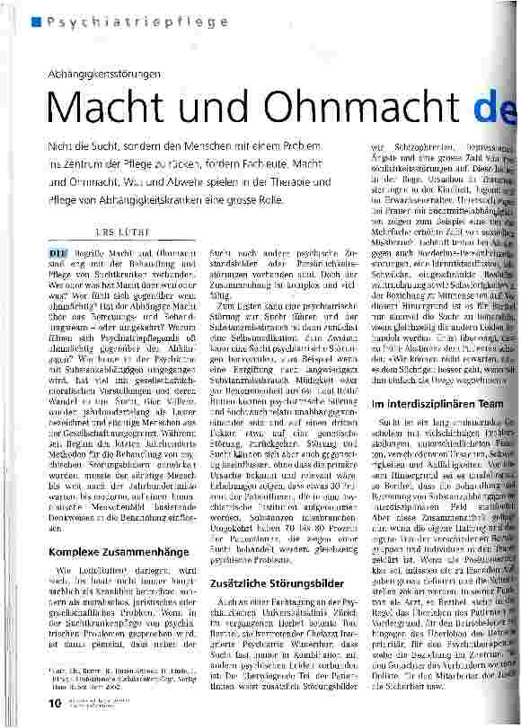 Vorschauseite 1: Macht und Ohnmacht der Süchtigen