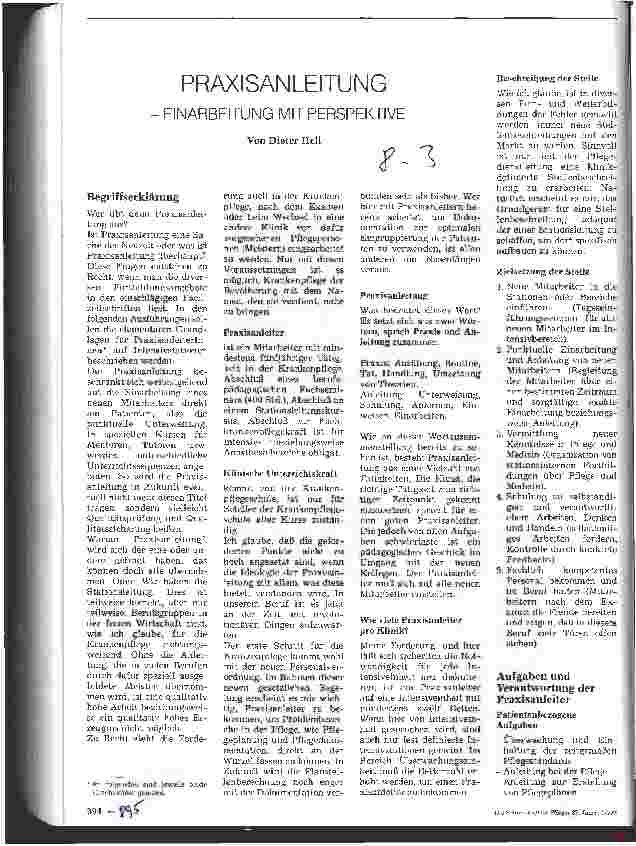 Vorschauseite 1: Praxisanleitung Einarbeitung mit Perspektive