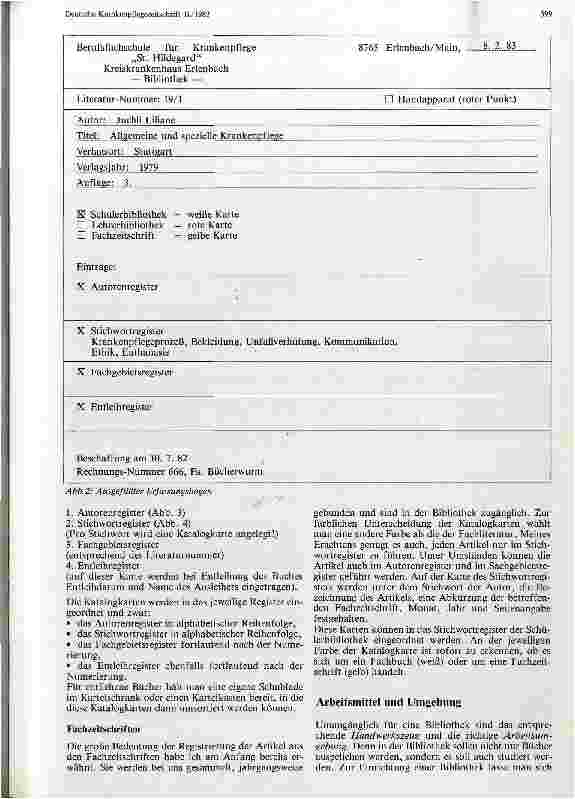 Vorschauseite 4: Die Bibliothek in der Krankenpflegeschule