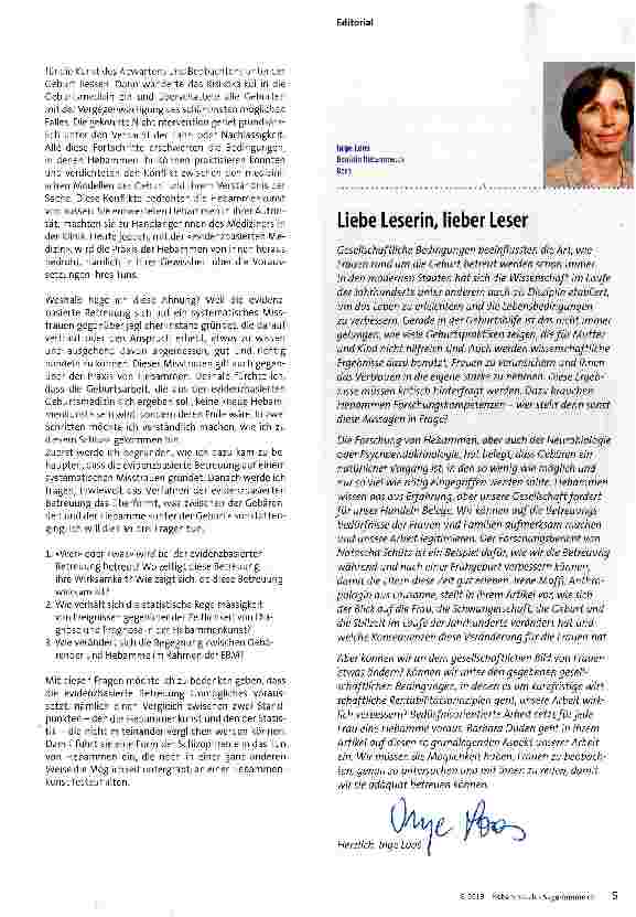Vorschauseite 2: Evidenzbasierte Medizin als neue Hebammenkunst? Doppelte Falle