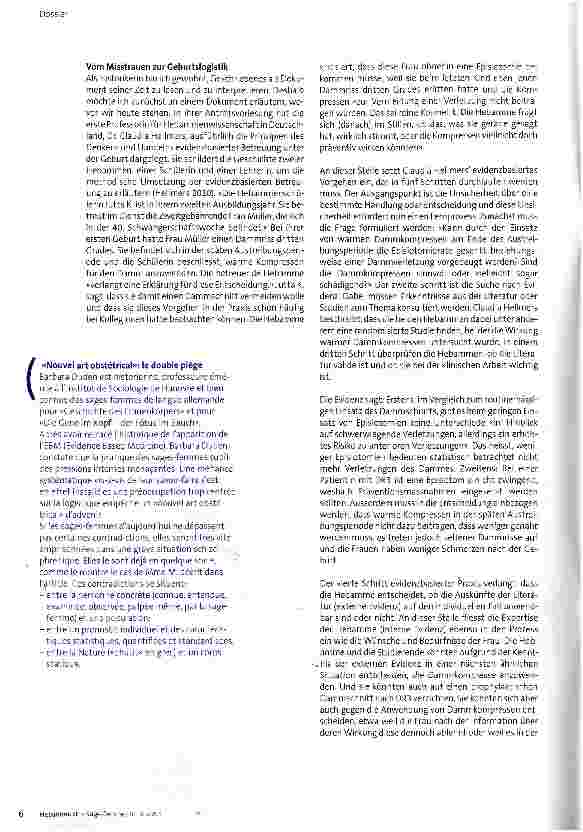 Vorschauseite 3: Evidenzbasierte Medizin als neue Hebammenkunst? Doppelte Falle