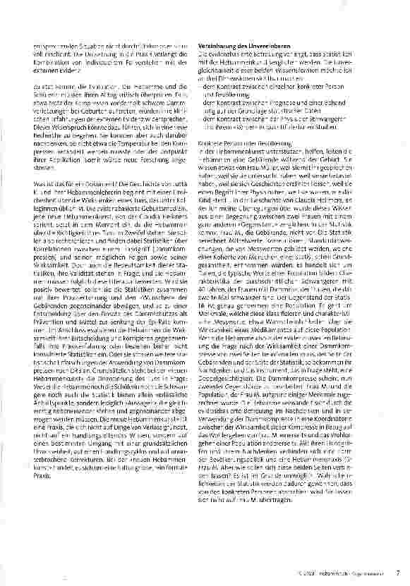 Vorschauseite 4: Evidenzbasierte Medizin als neue Hebammenkunst? Doppelte Falle