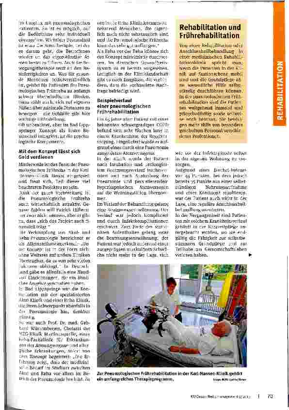 Vorschauseite 2: Die Reha vor der Reha