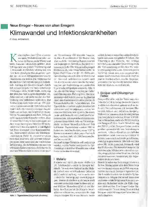 Vorschauseite 1: Klimawandel und Infektionskrankheiten