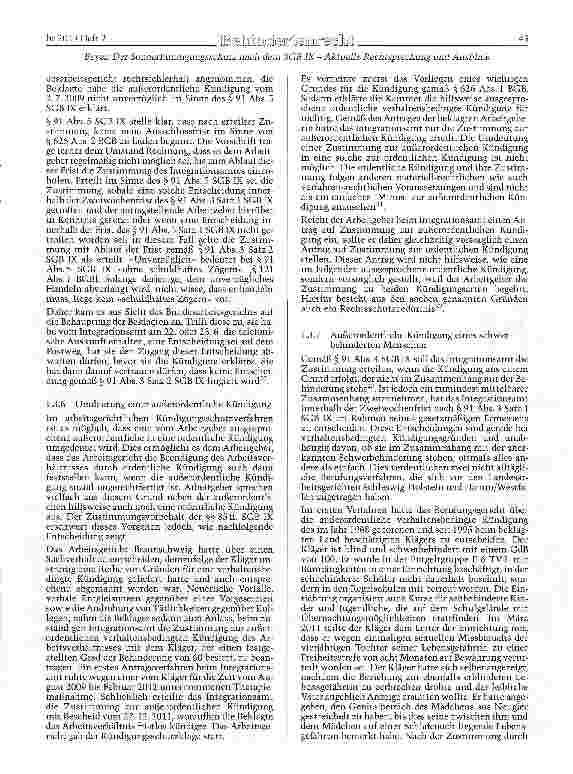 Vorschauseite 5: Der Sonderkündigungsschutz nach dem SGB IX - Aktuelle Rechtsprechung und Ausblick