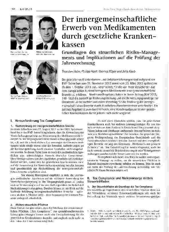 Vorschauseite 1: Der innergemeinschaftliche Erwerb von Medikamenten durch gesetzliche Krankenkassen