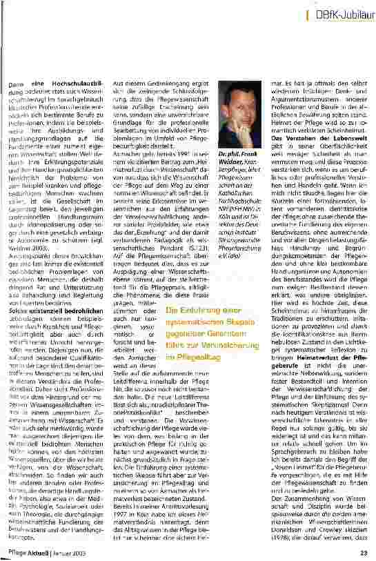Vorschauseite 2: Pflegewissenschaft ist eine Notwendigkeit