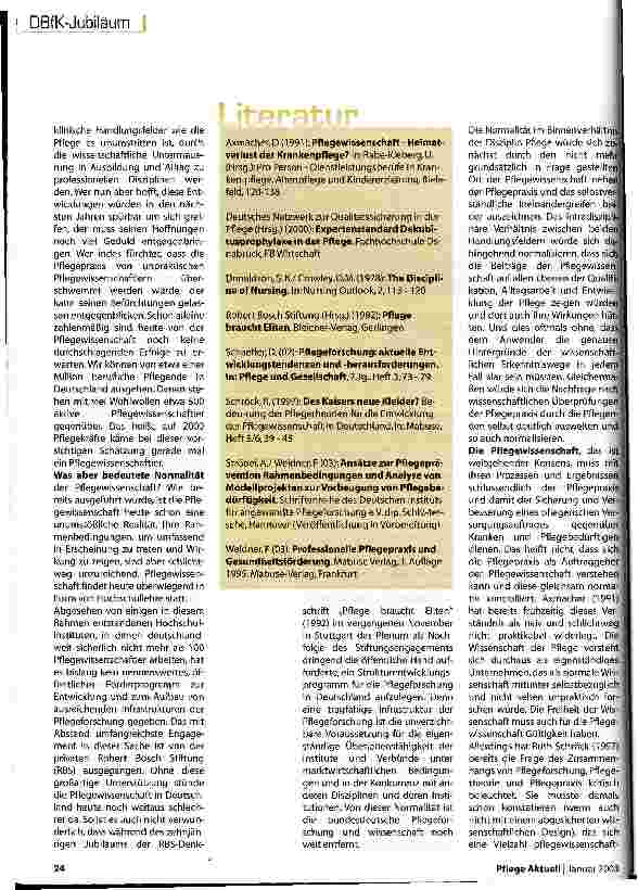 Vorschauseite 3: Pflegewissenschaft ist eine Notwendigkeit