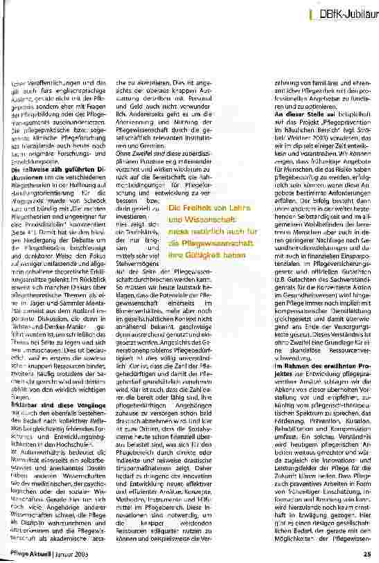 Vorschauseite 4: Pflegewissenschaft ist eine Notwendigkeit