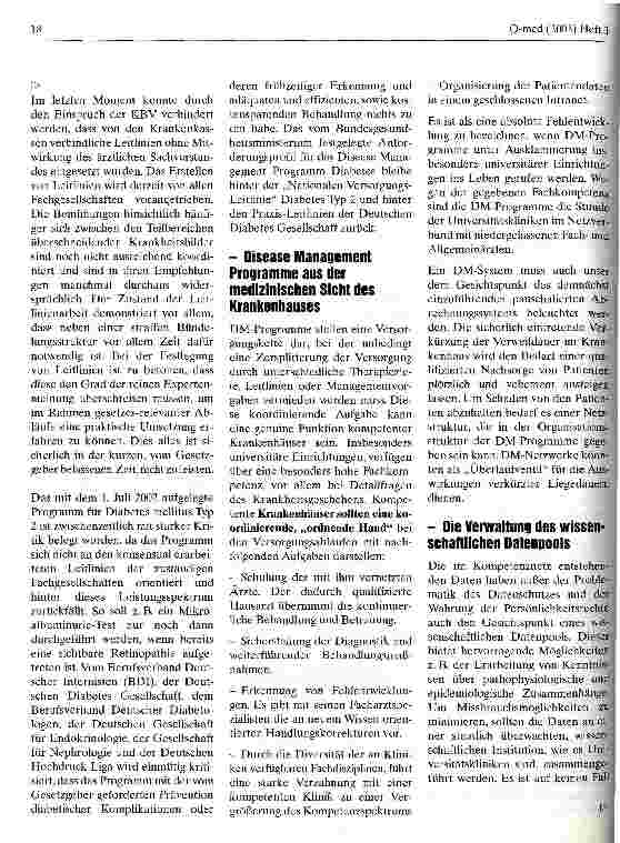Vorschauseite 3: Disease-Management-Programme aus medizinischer Sicht