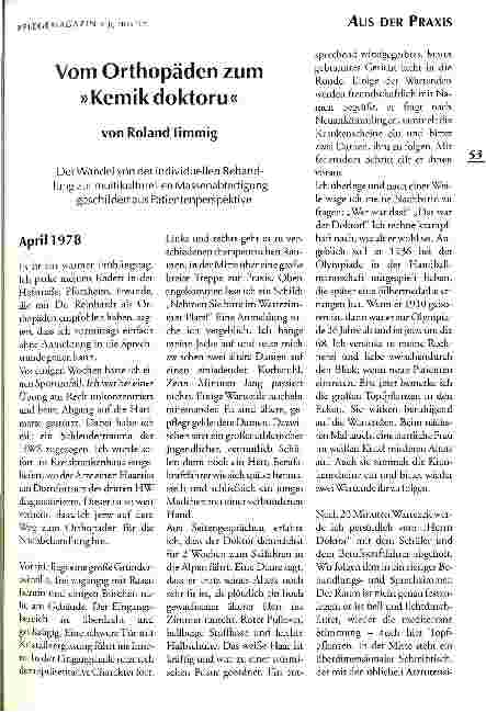 Vorschauseite 1: Vom Orthopäden zum Kemik doktoru
