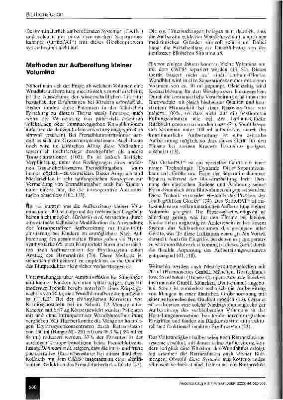 Vorschauseite 5: Intraoperative Aufbereitung von kleinen Wundblutmengen